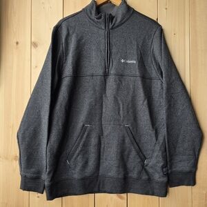 Columbia Sportswear 1/4 Zip Pullover Sweater Charcoal Grey Mens Large